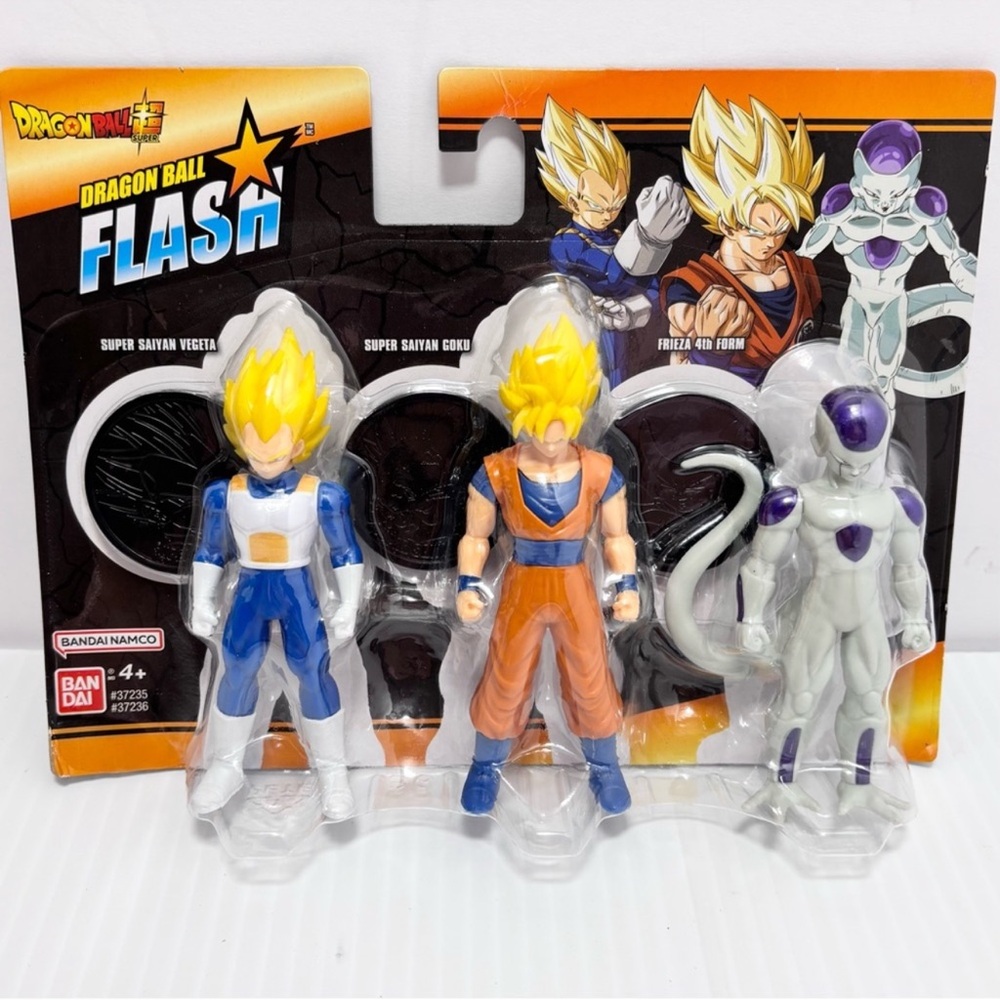 Dragon Ball Flash Action Figures Set - Blue, Orange, Purple